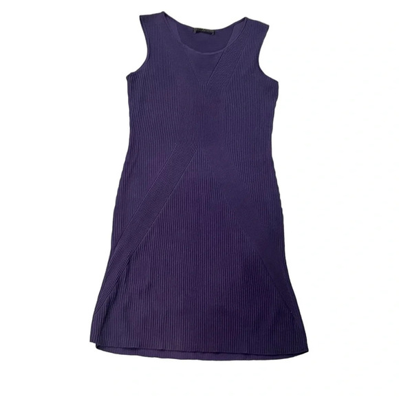 Peruvian Connection Purple Ribbed Knit Geometric Sleeveless Dress Size Medium - Picture 12 of 12